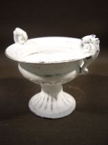 Pokal m. Henkel Ø 16cm H12,5cm weiß