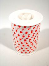 Herzband weiß/rot 10mm Simpatia 250m