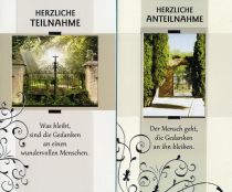 Herzliche Teilnahme Trauerkarte in 2 Sorten 10St.