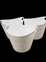 Plastiktöpfe mit Griffen 18St. 10,5cmx9cm weiß