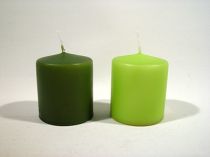 Stumpenkerzen 70/60 12St. moos und jade