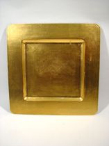 Plastikteller 33x33cm eckig gold mit Blattgold - Effekt