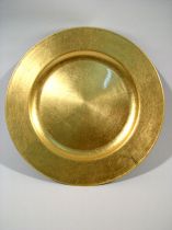 Plastikteller 25cm gold mit Blattgold - Effekt