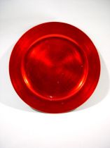 Plastikteller 25cm rot mit glasierten Effekt