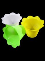 Topf Blüte Ø 10,5cm x 10cm grün/weiß/gelb 25St.