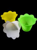 Topf Blüte Ø 12cm x 12cm grün/weiß/gelb 25St.
