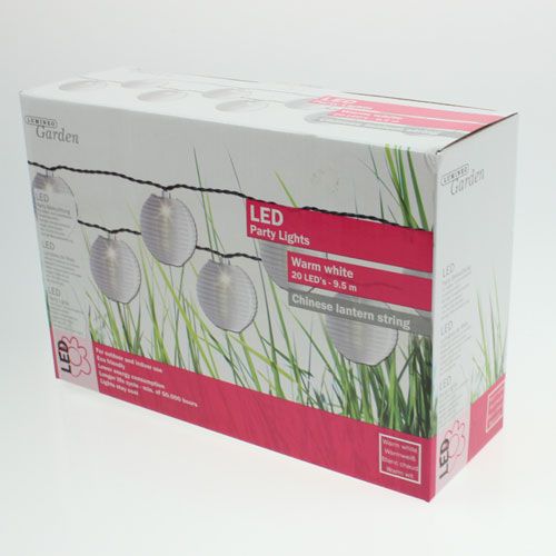 China-Laterne mit LED, Weiß 9,5m 20L preiswert online kaufen
