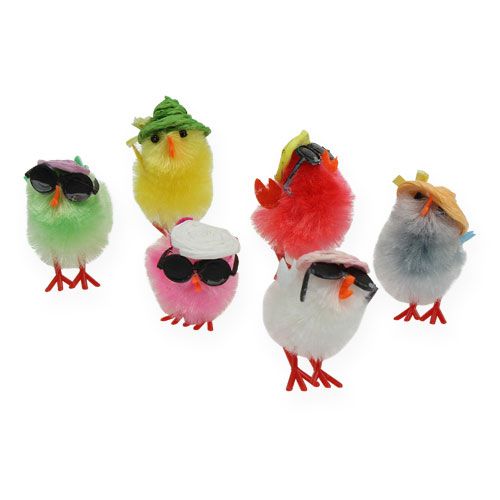 Osterküken aus Chenille sort. farbig 5cm 6St preiswert online kaufen