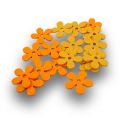 Filzblume 5cm 18St. orange/gelb