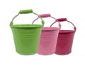 Eimer Ø8cm H7cm 12St. grün/pink/dkl.pink
