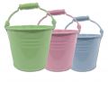 Eimer Ø14cm H12cm 6St. pink/grün/blau pastell