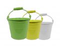 Eimer Ø14cm H12cm 6St. gelb/grün/weiß