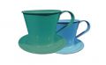 Tasse m.Teller Ø9cm H8cm 6St. blau/auqa