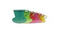 Tasse m.Teller Ø9cm H8cm 6St. farbig sortiert