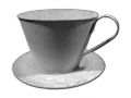 Tasse m.Teller Ø16cm H11cm 3St. grau 