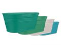 Schale oval 18x11cm H9m 8St. blau sort./weiß