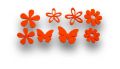 Filz Blüten/Schmetterling Orange 32St.