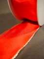 Geschenkband mit goldener Kante, 25m rot