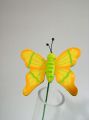 Schmetterling am Pick grün/gelb Holz 7cm (24St)