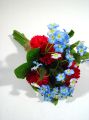 Vergißmeinnicht- & Bellisstrauß rot/blau