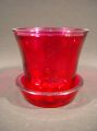 Orchideentopf Glas pink mit Unters. Ø15cm