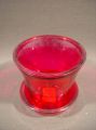 Orchideentopf Glas pink mit Unters. Ø15cm