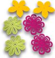 Filzblüten Ø10cm 3 Farben 9St.