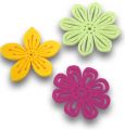 Filzblüten Ø5cm 3 Farben 9St.