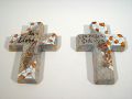 Keramikkreuz mit Gedenktext 13cm 4St