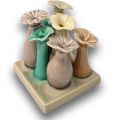 Keramikvase Flora 12x12cm Farbig