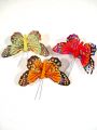 Schmetterlinge m. Stecker 9cm 12St orange/gelb/rot