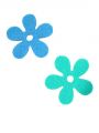 Filzblume 3cm 24St. hellblau/blau