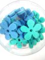 Filzblume 3cm 24St. hellblau/blau