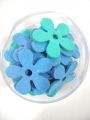 Filzblume 5cm 18St. hellblau/blau