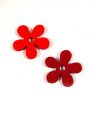 Filzblume 3cm 24St. rot/dunkelrot