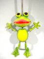 Springfrosch mit Federhänger 13cm hellgrün
