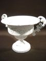 Pokal m. Henkel u. Sockelfuß Ø 20cm H19cm weiß