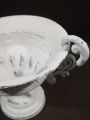 Pokal m. Henkel u. Sockelfuß Ø 20cm H19cm weiß