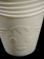 Plastiktöpfe mit Griffen 18St. 10,5cmx9cm weiß