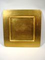 Plastikteller 33x33cm eckig gold mit Blattgold - Effekt
