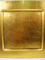 Plastikteller 33x33cm eckig gold mit Blattgold - Effekt