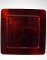 Plastikteller 33x33cm eckig burgundy mit glasierten Effekt