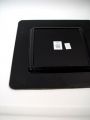 Plastikteller 33x33cm eckig gold mit Blattgold - Effekt