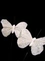 Schmetterlinge 10cm 12St. weiß m. Perlen