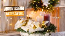 Advent-Tischdeko mit Filzwolle