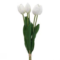 Artikel Weiße Tulpen Deko Real Touch Kunstblumen Frühling 49cm 5St