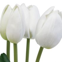 Artikel Weiße Tulpen Deko Real Touch Kunstblumen Frühling 49cm 5St