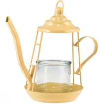 Artikel Teelichthalter Glas Windlicht Teekanne Orange Ø13cm 22cm
