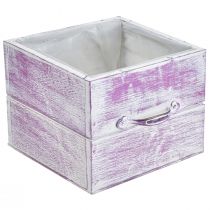 Artikel Pflanzschublade mit Griff Rosa Weiß Holz 12/15cm 2er-Set