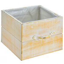 Artikel Pflanzschublade mit Griff Orange Weiß Holz 12/15cm 2er-Set